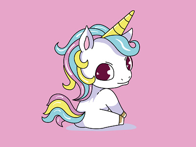 Unicorn cartoon children for kids graphic design illustration unicorn vector