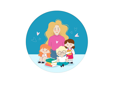 Сhild psychologist children graphic design illustration kindergarten logo vector