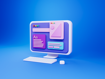 web design 3d icon