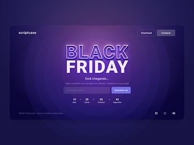 Black Friday Landing Page Countdown 3d text black friday campaign header hero marketing ui design web design