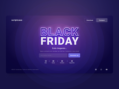 Black Friday Landing Page Countdown 3d text black friday campaign header hero marketing ui design web design