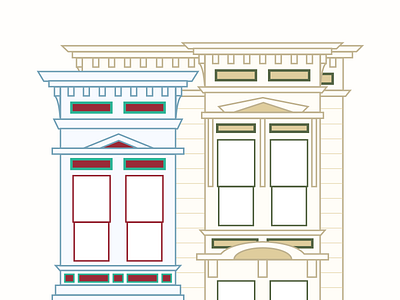 San Francisco Houses Illustration