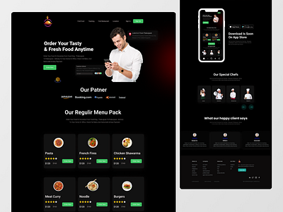 🍔 Food App - Landing Page delivery delivery app food food and drink food app food illustration hero landing landing page landing pages landingpage web design webdesign website