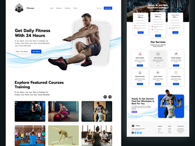 Fitness & Gym landing page. clean design excercise exploration fitness gym health homepage landing page landingpage simple training ui uidesign uxdesign web design website weightloss workout yoga