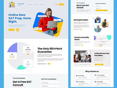 School Education Landing Page. child education childhood course education homepage landing page learning learning platform online class online education online learning school skills student study training ui uiux web design website