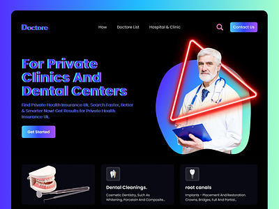 Dental centers landing page.