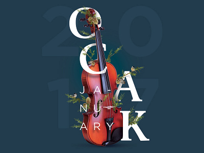 Calendar | January calendar january typography violin