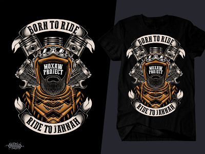 Born To Ride, Ride To Jannah artwork born to ride digital art digital illustration illustration illustration art illustrator jannah merch merch design merchandise motorcycle motorsport retro ride rider tshirt tshirt art tshirt born to ride tshirt design