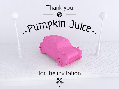 Thank you, Pumpkin Juice! design dribbble mini cooper pumpkin juice thanks