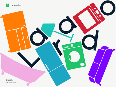 Larado Brand Identity animation app box branding colors delivery furniture graphic design icon identity illustration logo logotype minimal motion graphics simple type ui