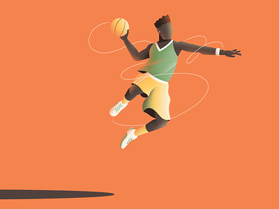 Ball ball basketball character illustration jump