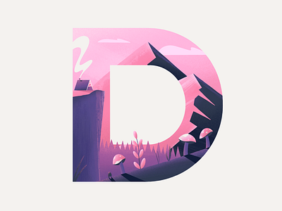 D illustration lettering mountains nature procreate texture type