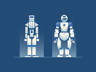 Construction Robots construction gradient illustration robot vector