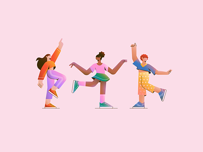 Boogie Time character dance illustration vector
