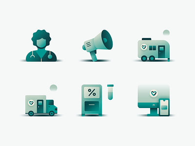 Care Access Icon Development clinical trials gradients healthcare icon medical vector