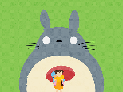 My Neighbor Totoro anime flat illustration movie my neighbor totoro poster vector