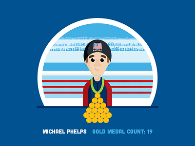 Day 31: Olympics good day illustration medals michael phelps olympics rio swimming vector