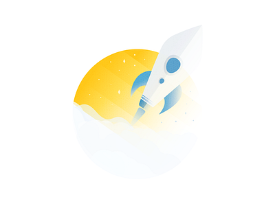 Day 35: Experimenting good day gradients illustration rocket vector