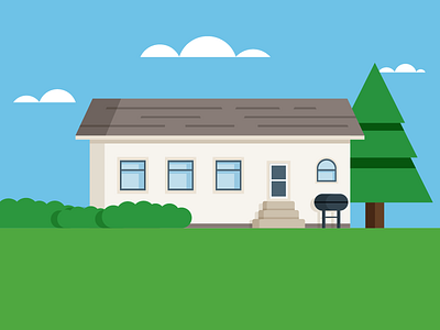 Day 36: Mississippi flat good day house illustration vector
