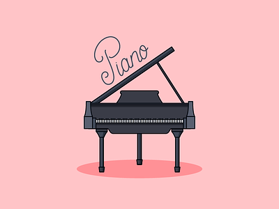 Day 117: Piano good day lettering piano vector