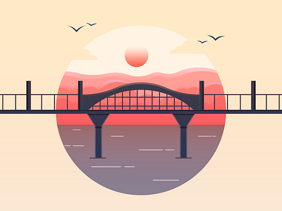 Day 133: Tennessee Riverpark bridge good day morning park tennessee vector