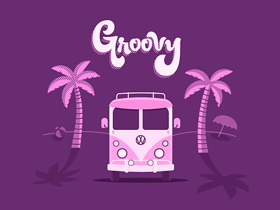 Day 163: It's Groovy beach chill good day groovy lettering vector