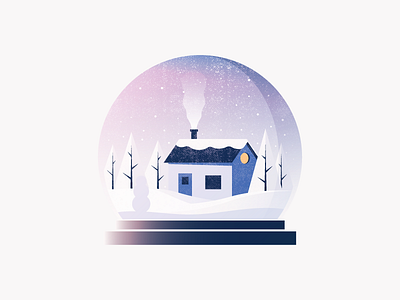 Day 172: Snowglobe cabin good day snow snowglobe vector woods