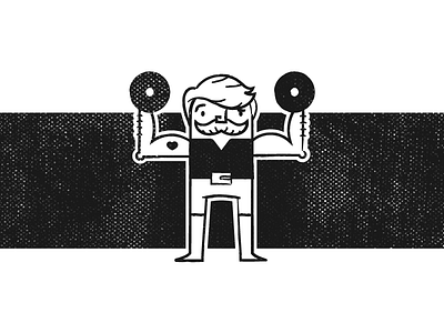 38/100: Arms bw fitness get fit gym retro vector workout