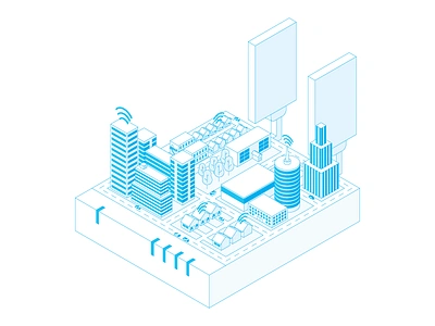 Router City city illustration isometric router vector