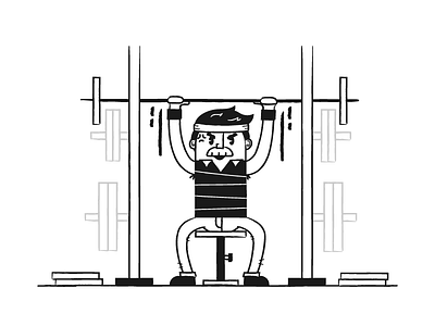 55/100: Drop Sets bw character fitness get fit gym vector workout
