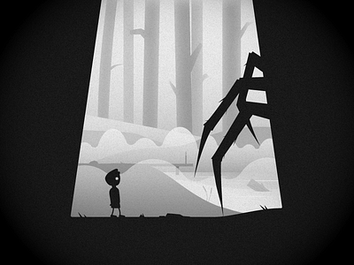 Limbo | Day 24 bw creepy gaming illustration indie limbo vector videogame