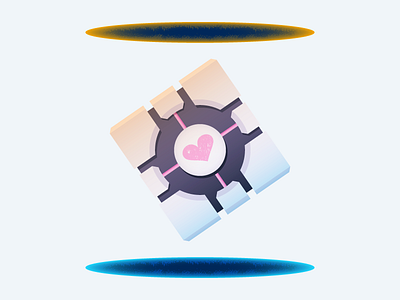 Portal | Day 26 bff companion cube gaming illustration portal valve vector videogame