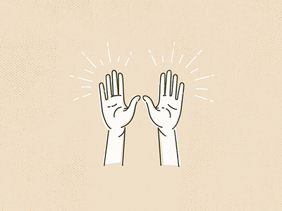 Weekend! hands illustration lines linework praise vector