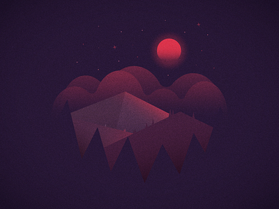 Blood Moon blood moon illustration illustrator mountains nature trees vector