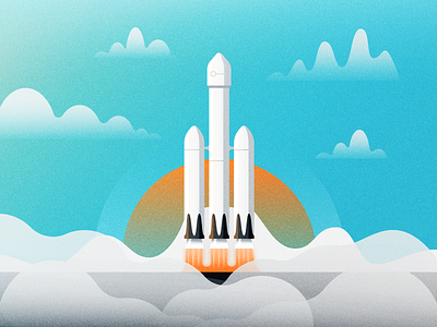 Falcon Heavy falcon heavy illustration illustrator rocket rocket man space space x vector