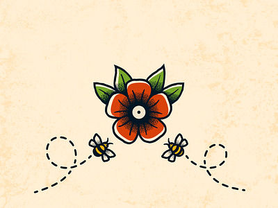 Changing Seasons bees flower illustration illustrator spring vector vintage