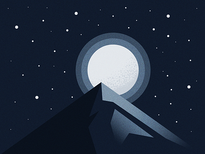 Moonlit Night illustration illustrator moon mountain night sky vector