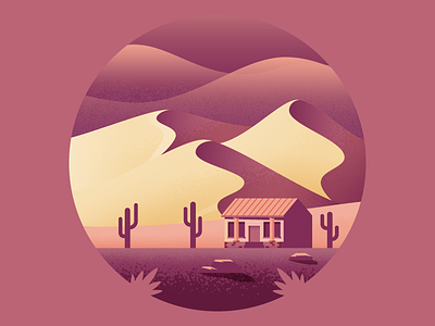 Desert Dunes cabin desert dunes illustration illustrator landscape nature vector