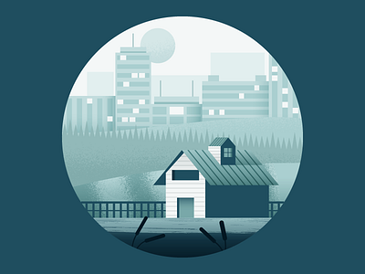 The Farm barn city illustration illustrator landscape vector