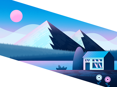 Second Slant cabin illustration illustrator landscape mountains nature vector