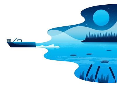 Boat boat illustration illustrator landscape nature vector water