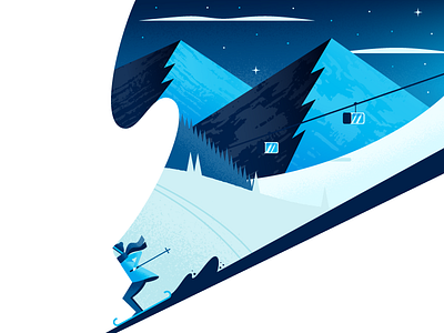 Hit the Slopes illustration illustrator landscape nature ski snow vector