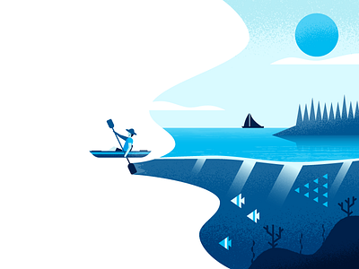Kayak illustration illustrator kayak landscape nature vector