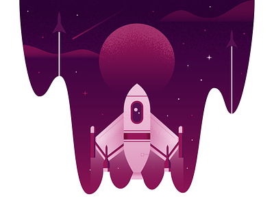 Blast Off illustration illustrator rocket vector