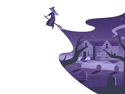 Witch haunted illustration illustrator spooky vector witch