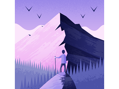 Trek explore illustration illustrator mountain nature trek vector