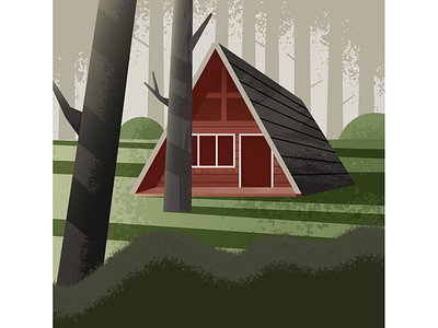 Solitude cabin illustration illustrator nature vector