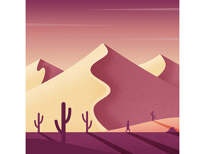Wandering desert dunes illustration illustrator sand vector wander