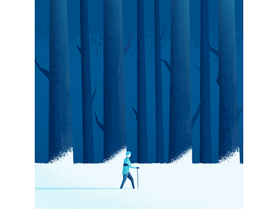 Snow Trek illustration illustrator nature snow trees trek vector winter