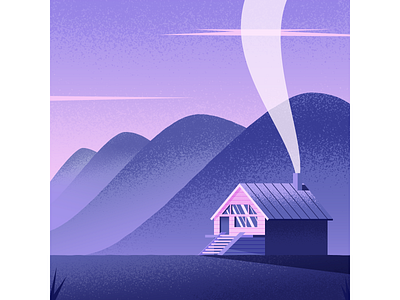 The Hills cabin hills illustration illustrator nature vector